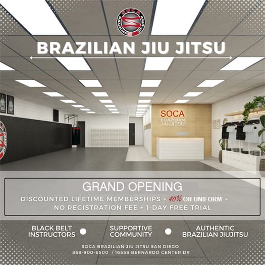 Soca BJJ San Diego New Location Grand Opening Sale